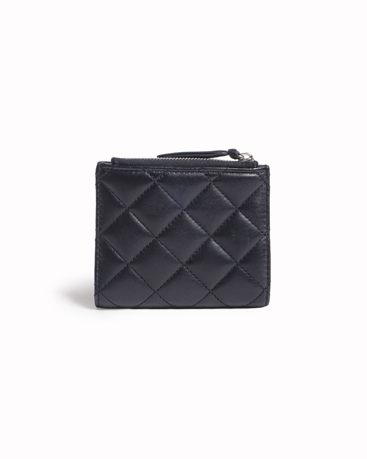 Versace Black Quilted Leather Medusa Card Holder Wallet