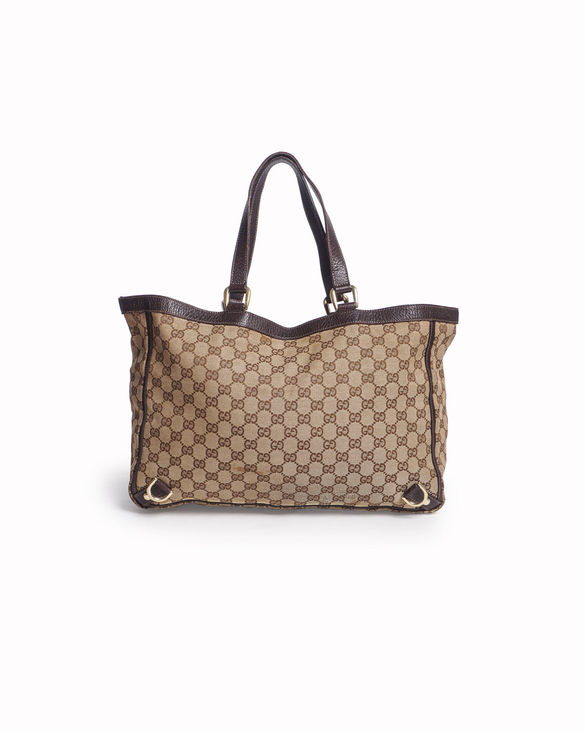 Gucci Abbey GG Monogram Canvas Leather Tote Bag