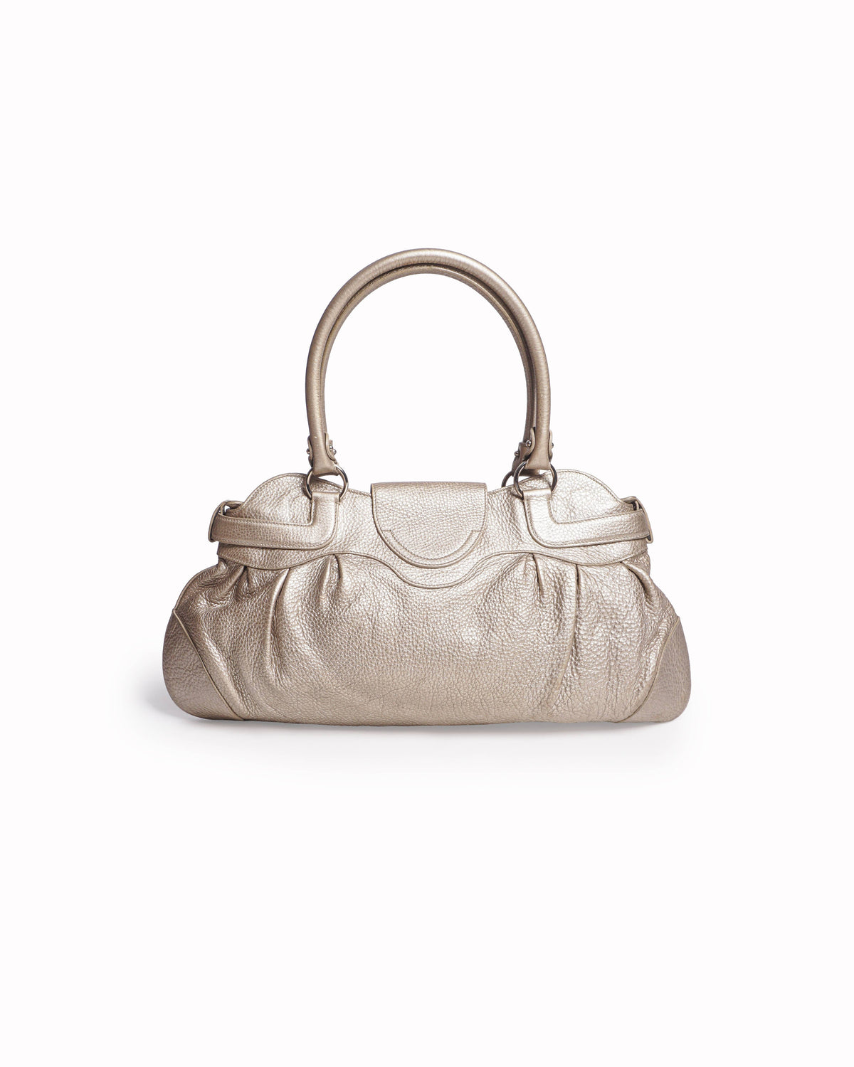 Salvatore Ferragamo Metallic Leather Gancini Marisa Shoulder Bag