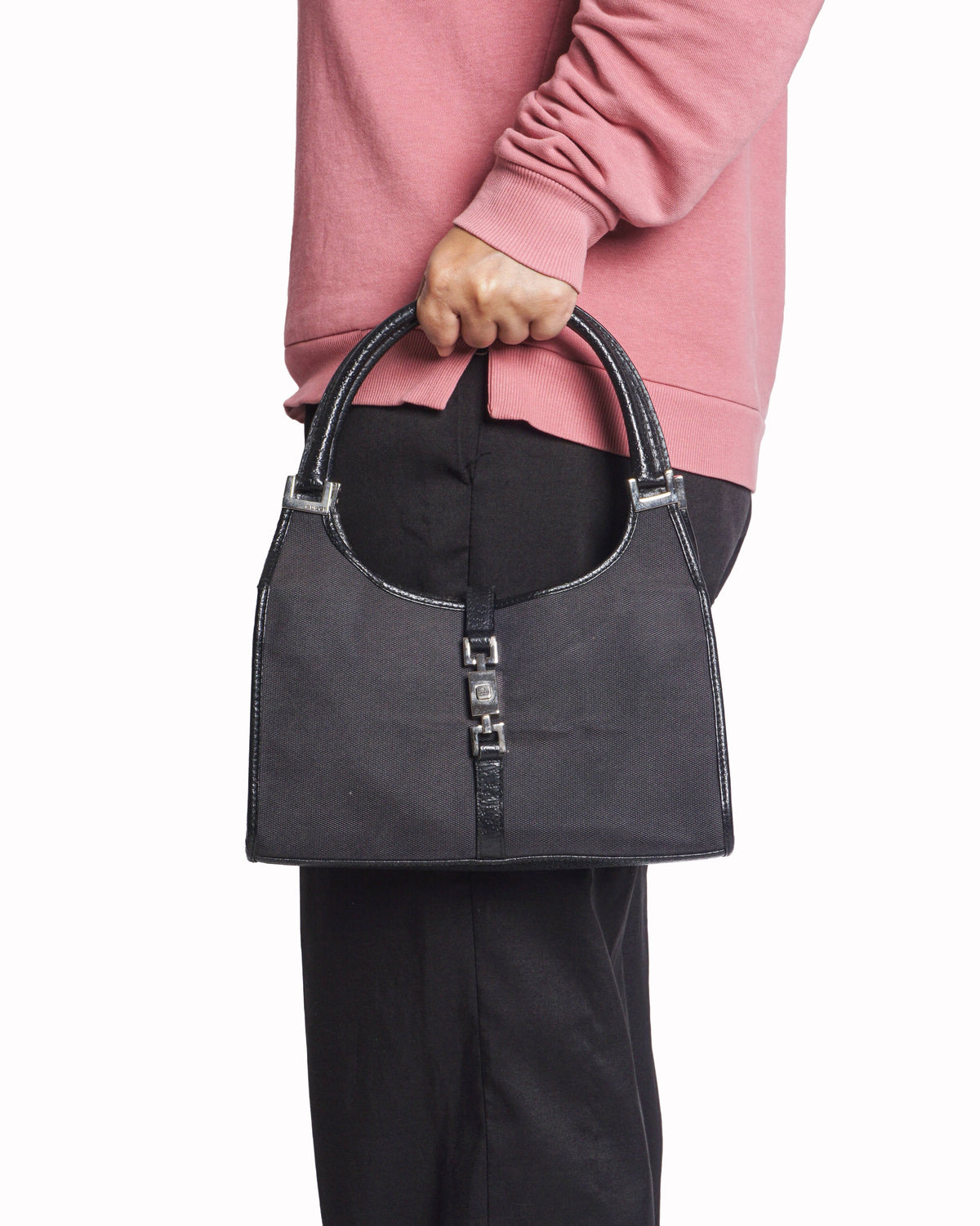 Gucci Vintage Dark Brown Canvas Jackie Small Handbag