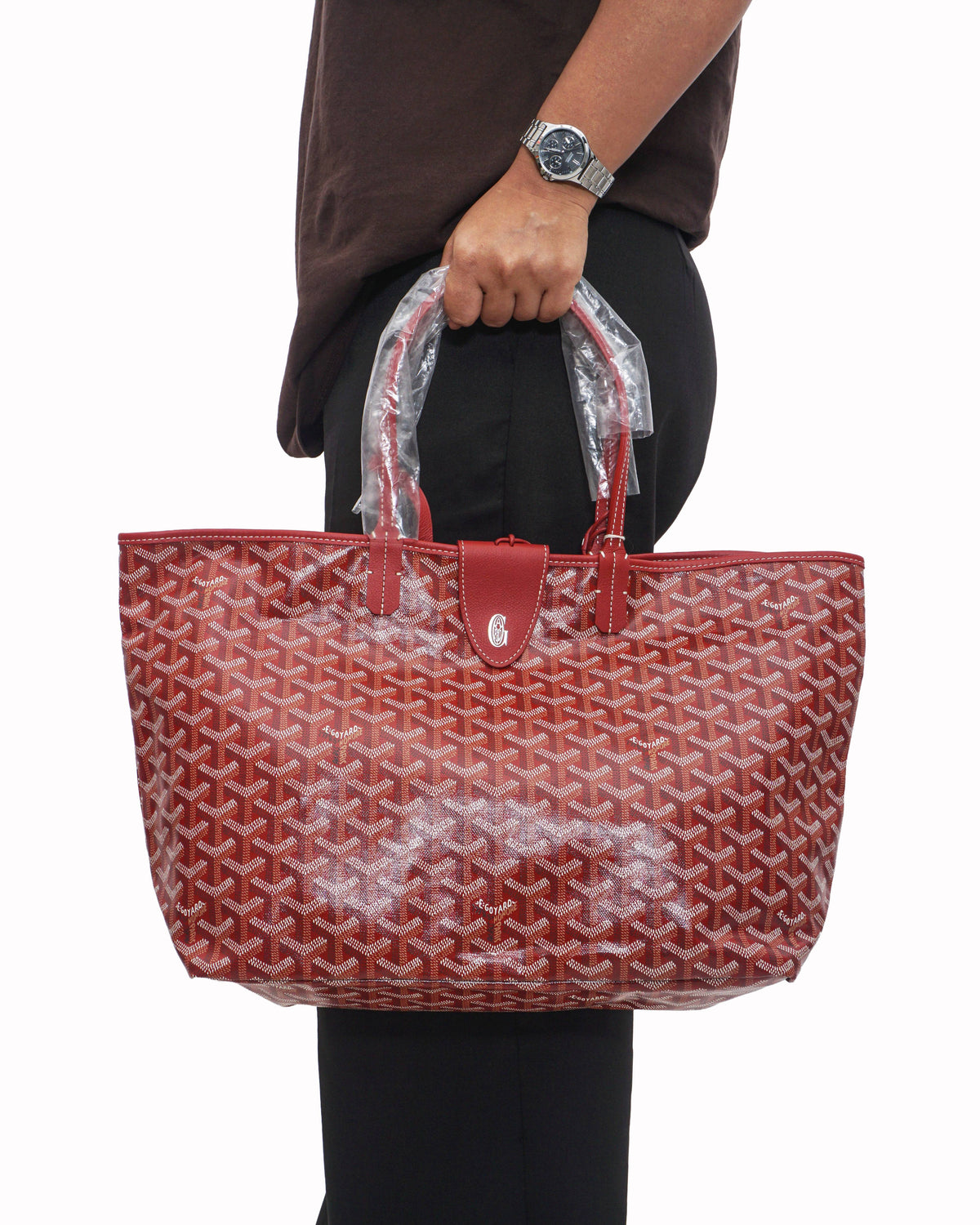 Goyard Saint Louis PM Rouge Red Canvas Tote Bag
