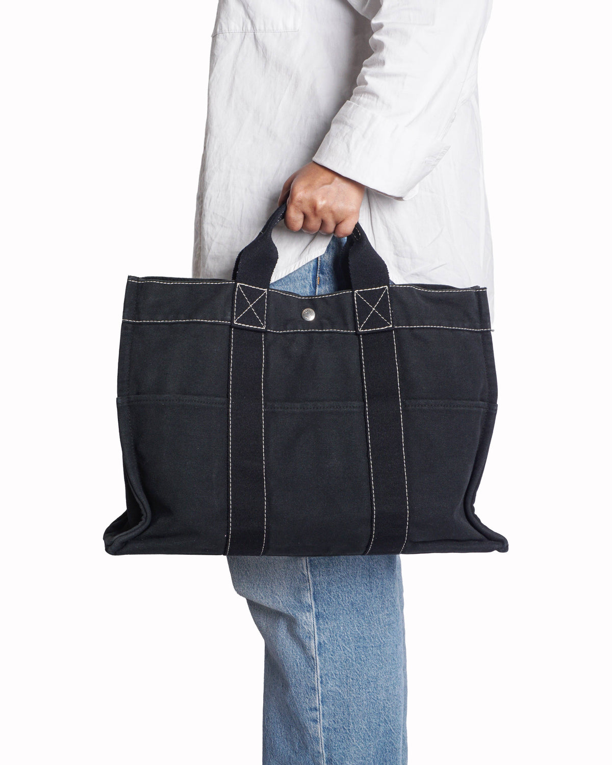 Hermès Black Canvas Fourre Tout Tote Bag