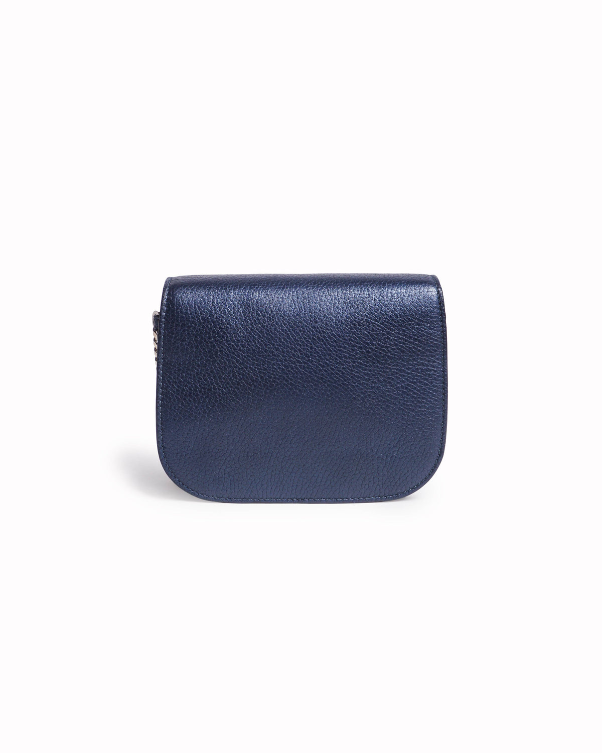 Jimmy Choo Navy Blue Leather Shadow Chain-Link Crossbody Bag