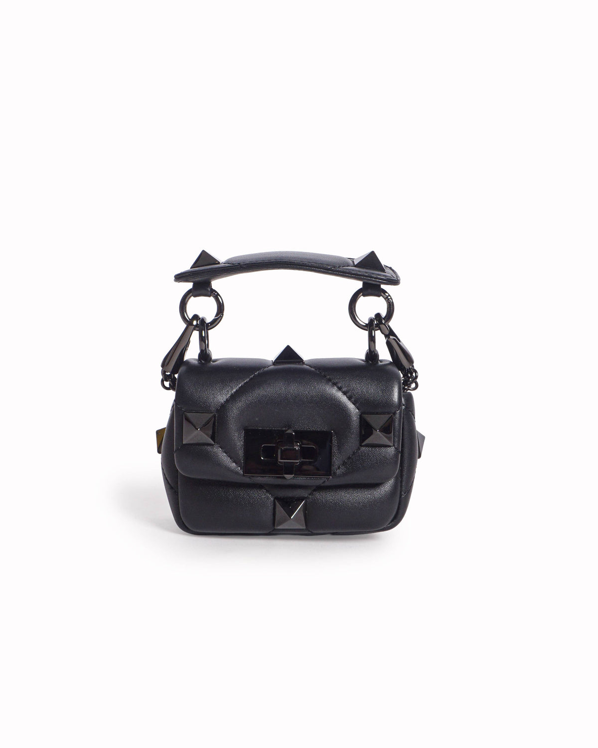Valentino Garavani Black Nappa Roman Stud Crossbody Bag