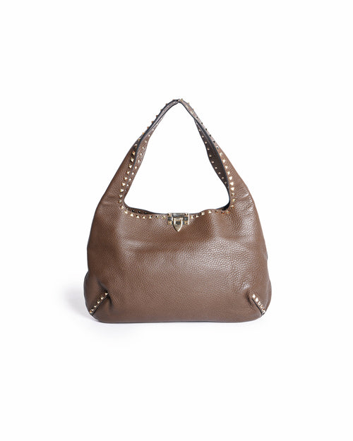 Valentino Garavani
Rockstud Hobo leather handbag