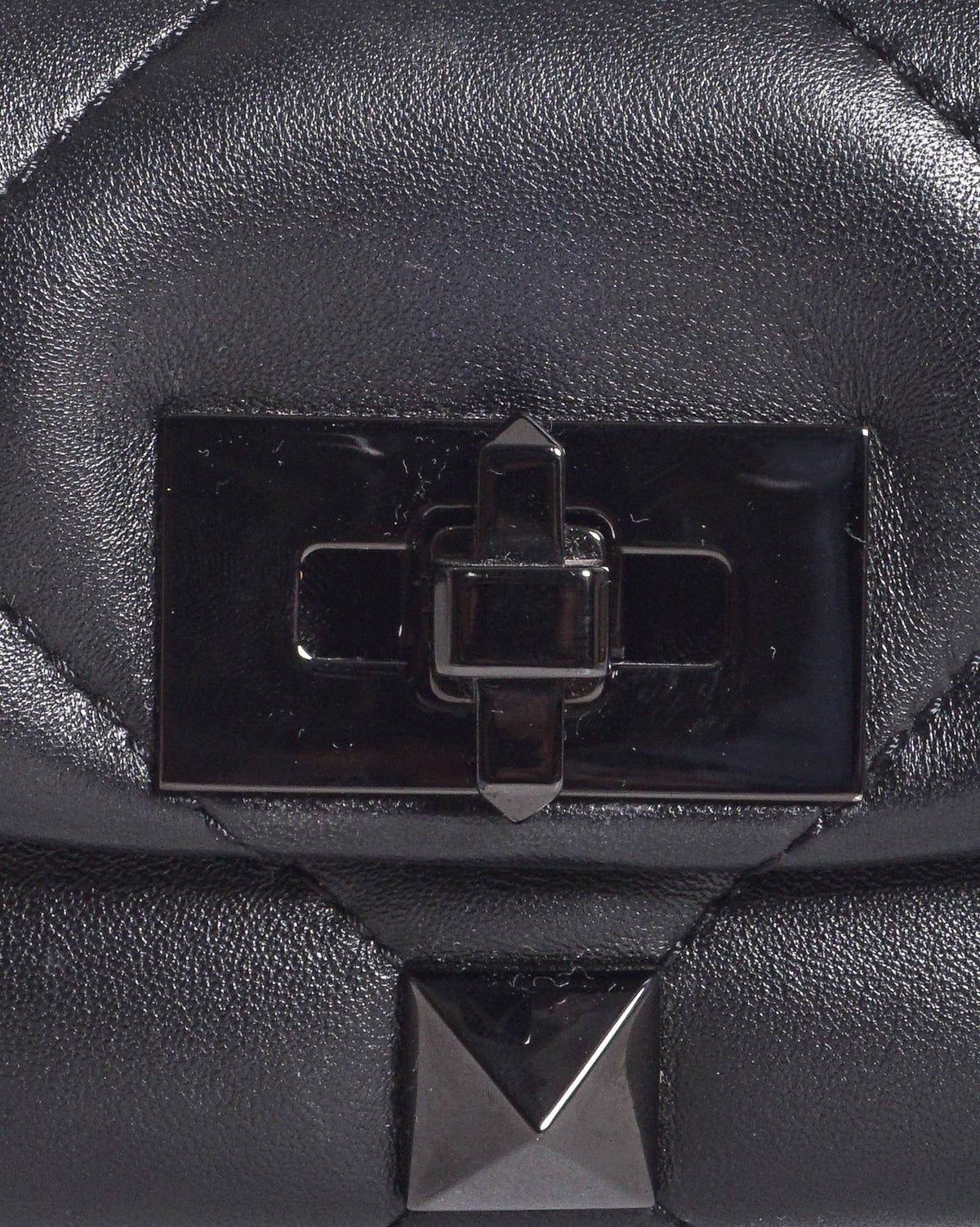 Valentino Garavani Black Nappa Roman Stud Crossbody Bag