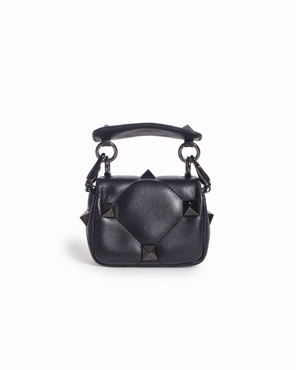 Valentino Garavani Black Nappa Roman Stud Crossbody Bag