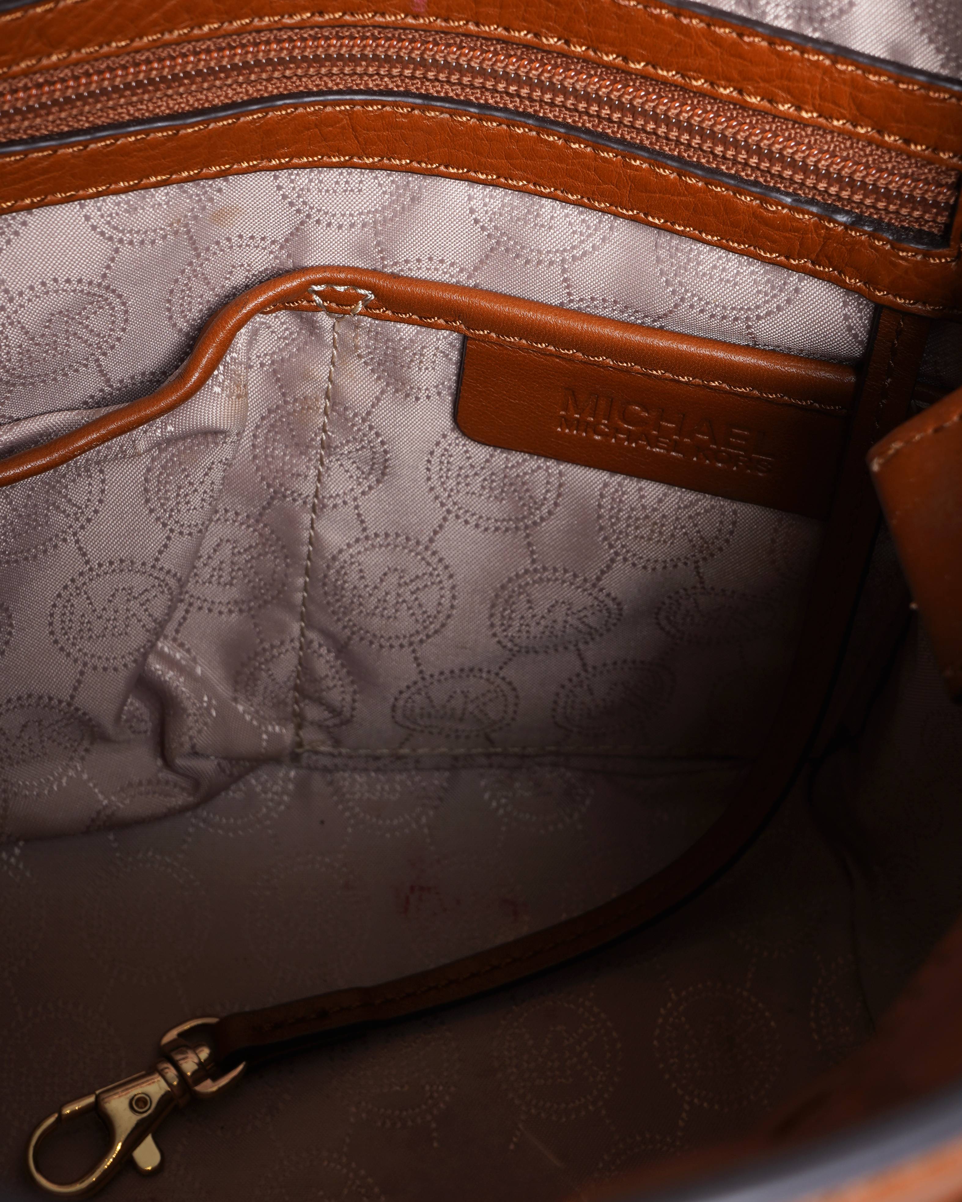 Michael Kors brown leather Colette satchel bag