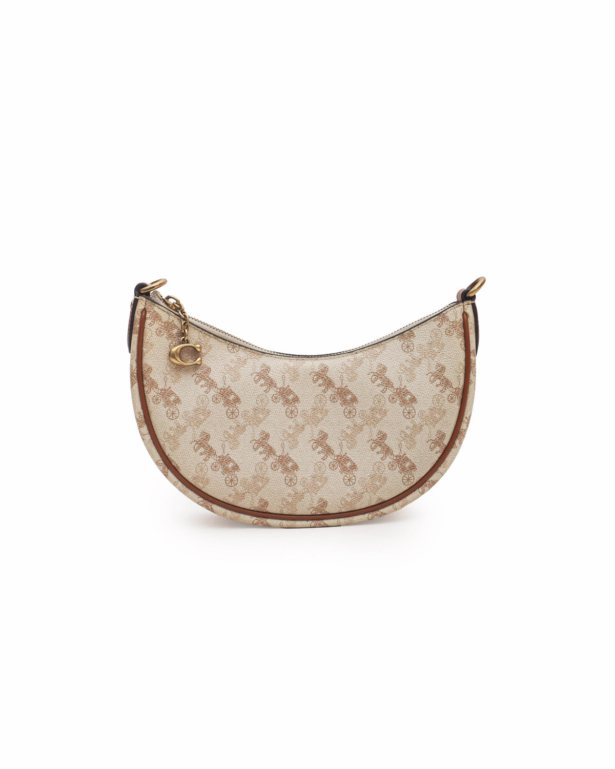 Coach Horse and Carriage Print Canvas Mira Crescent Shoulder Bag