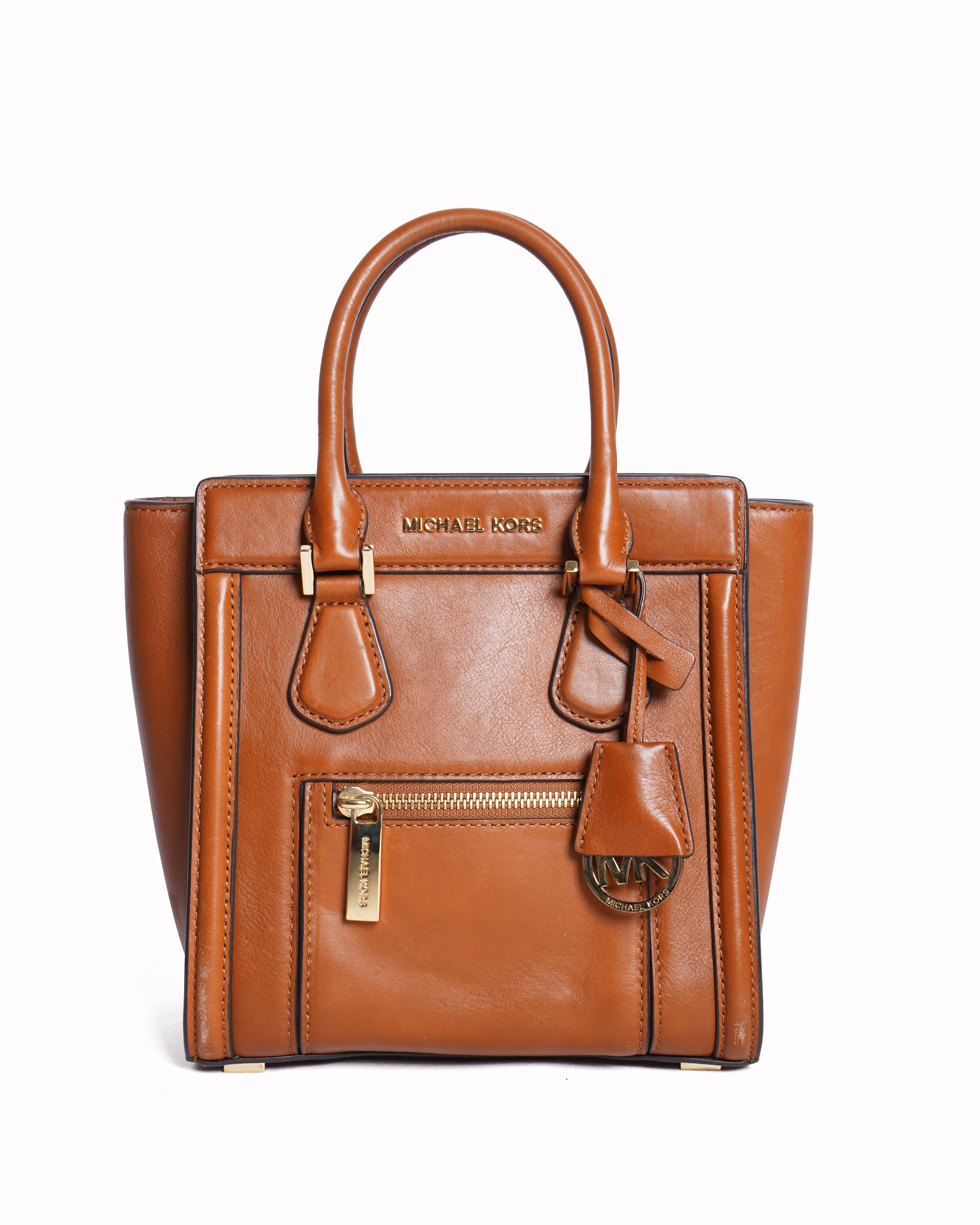 Michael Kors brown leather Colette satchel bag