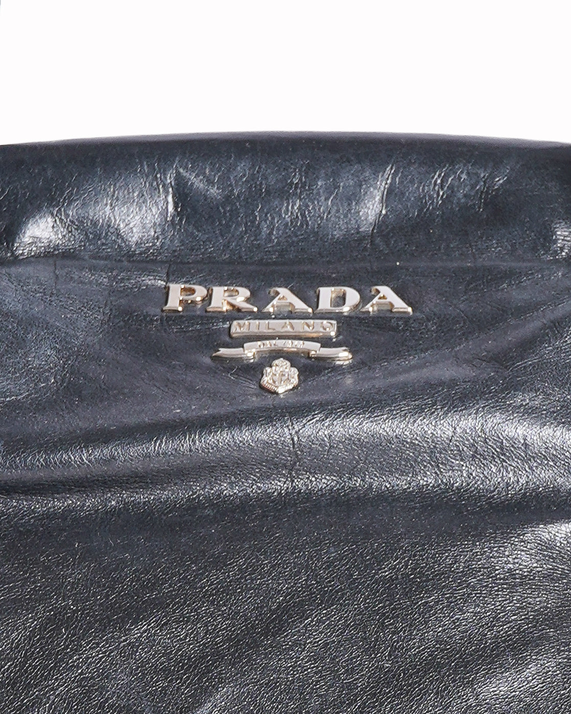 Prada Leather Shoulder Bag In Black