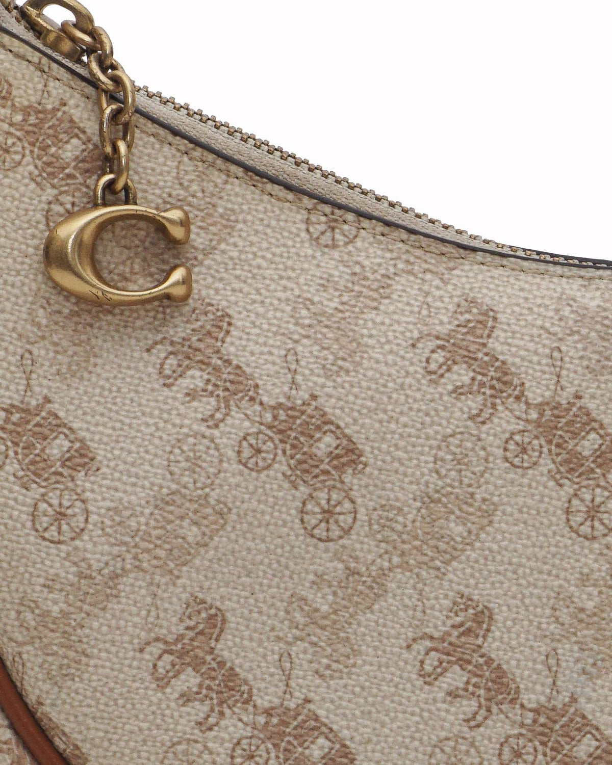 Coach Horse and Carriage Print Canvas Mira Crescent Shoulder Bag