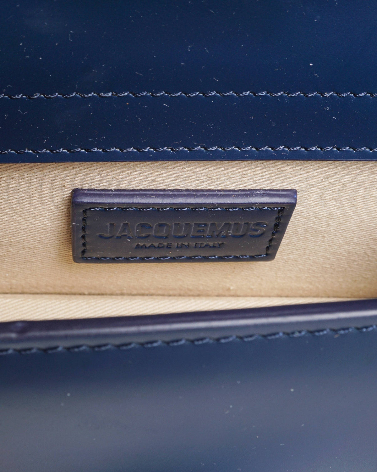 Jacquemus Le Grand Bambino Navy Blue Leather Mini Shoulder Bag