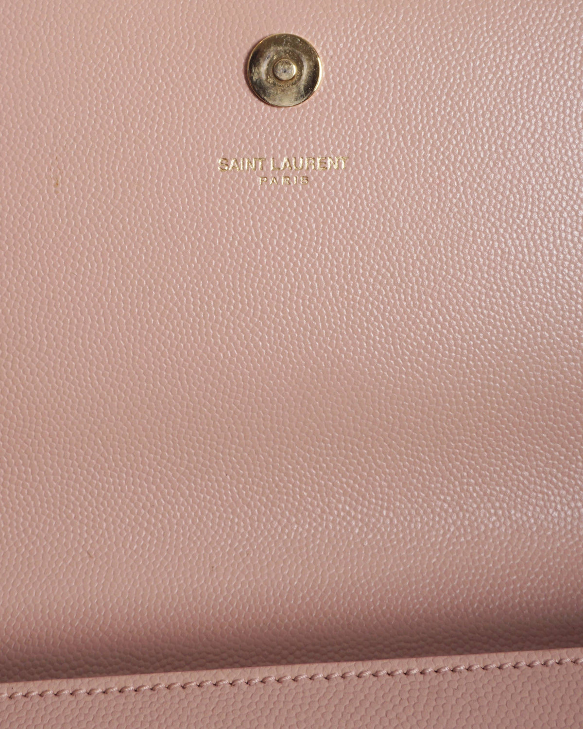 Saint Laurent Light Pink Leather Cassandre Clutch