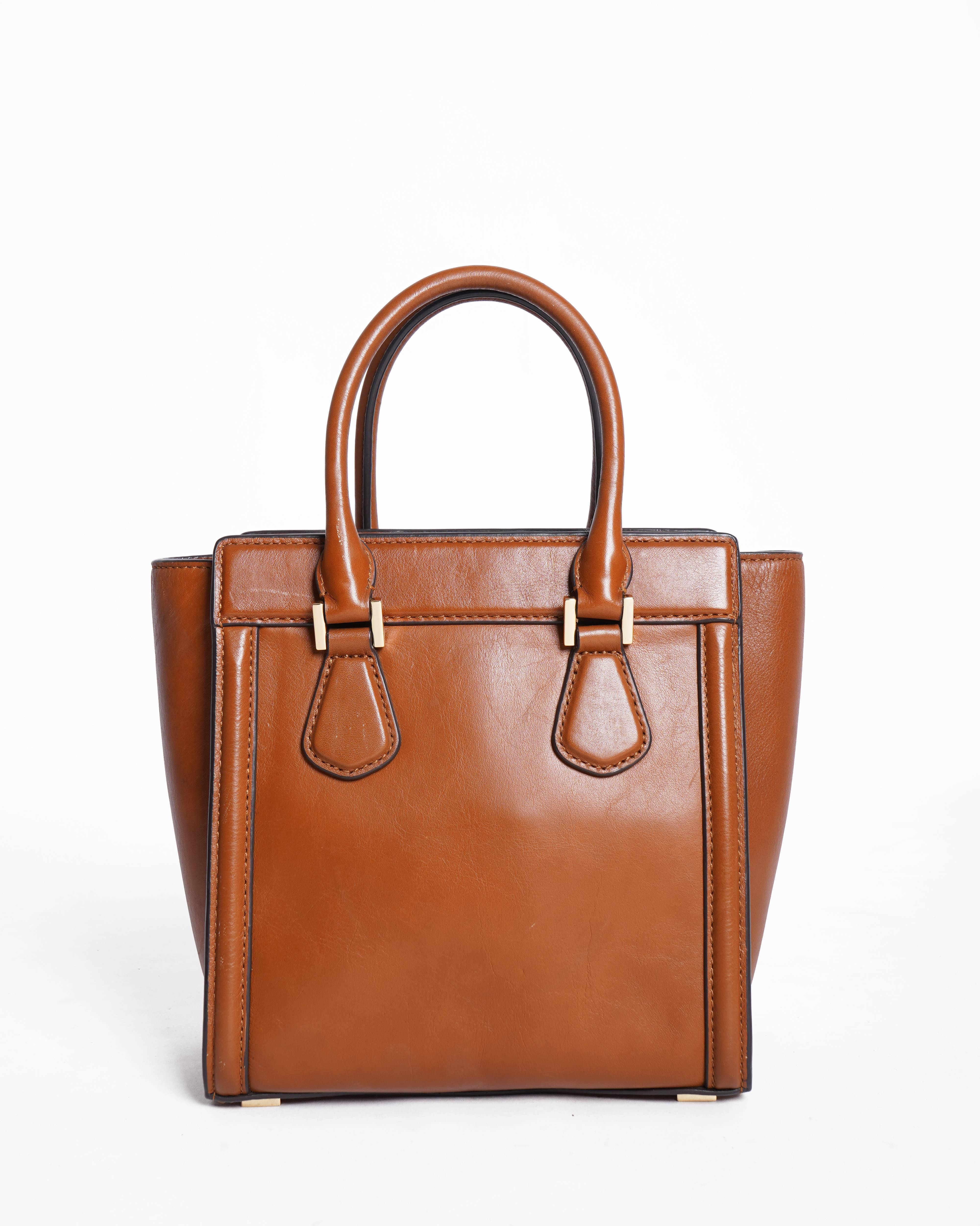 Michael Kors brown leather Colette satchel bag