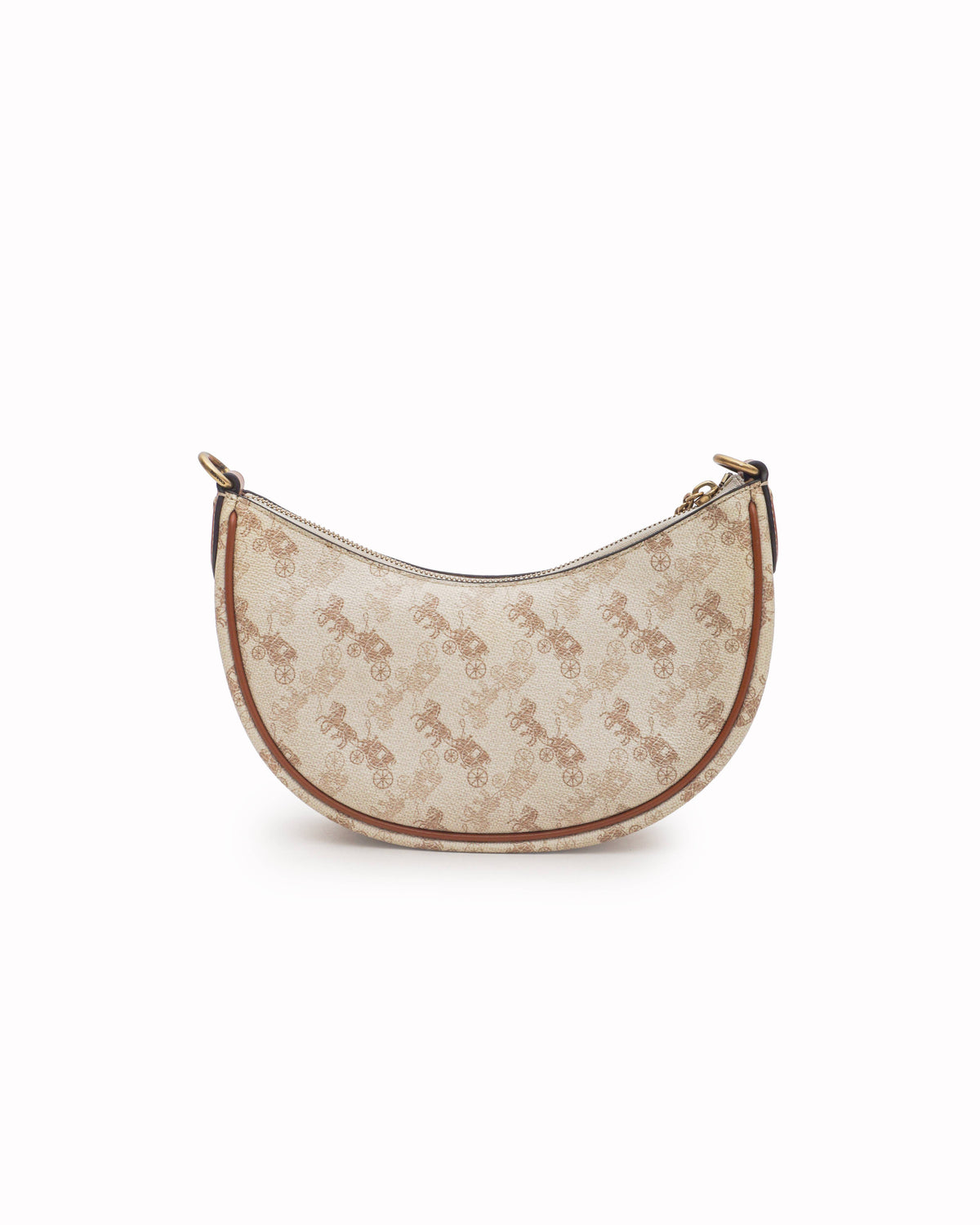 Coach Horse and Carriage Print Canvas Mira Crescent Shoulder Bag