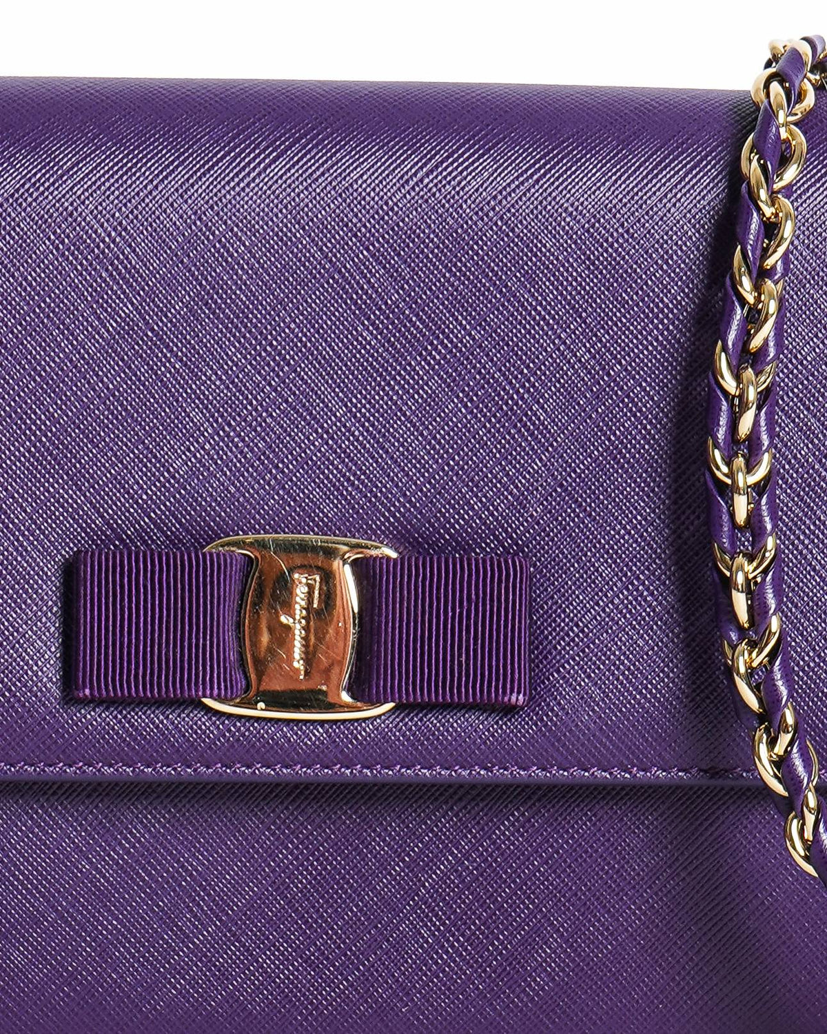 Salvatore Ferragamo Vara Bow Crossbody Bag In Purple