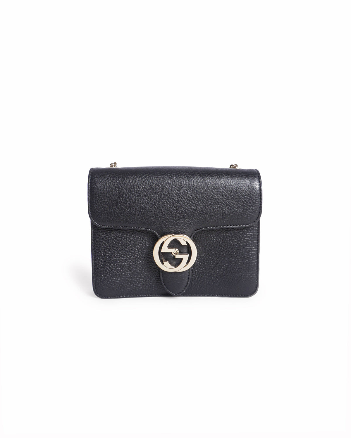 Gucci Black Dollar Interlocking GG Small Crossbody Bag