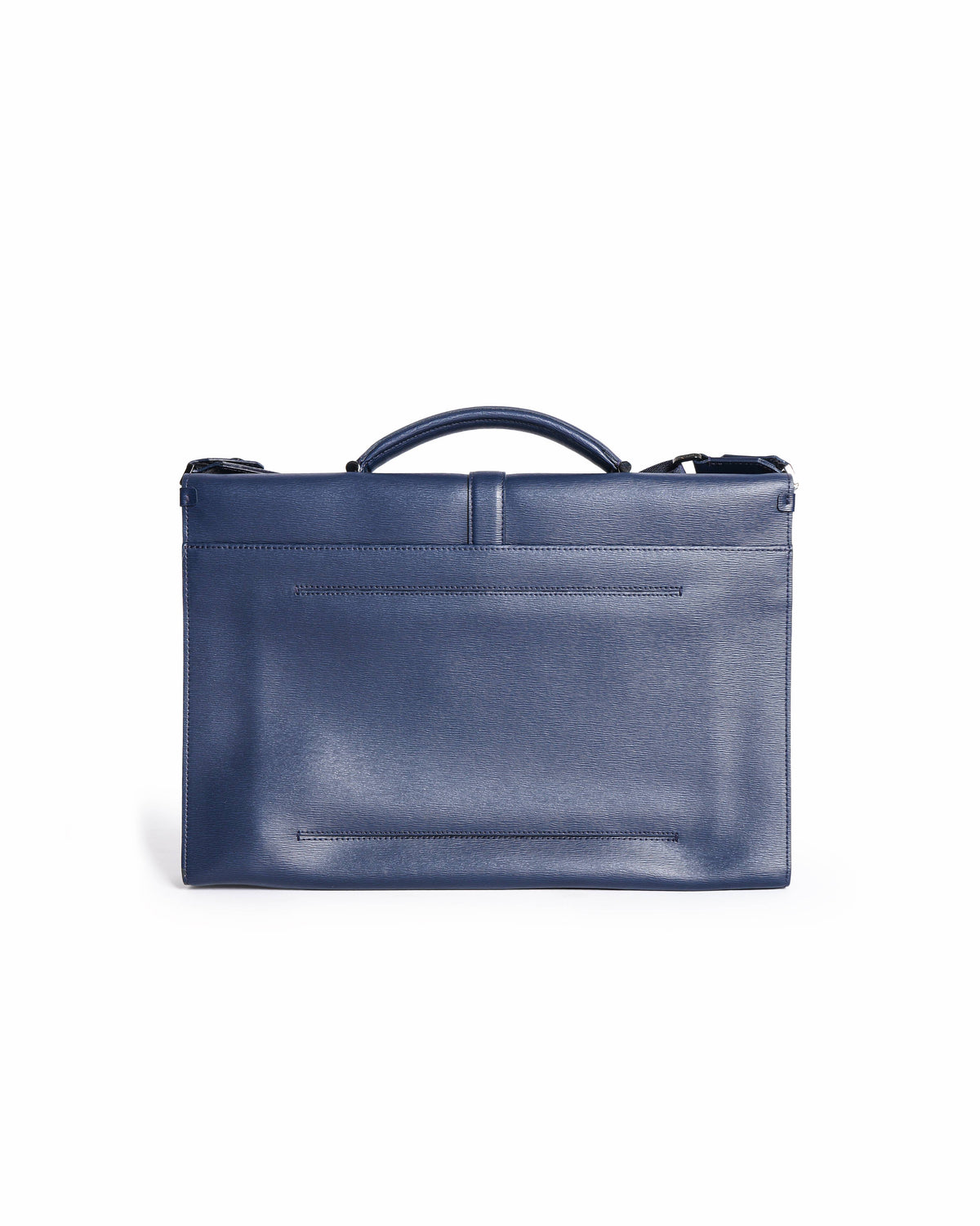 Mont Blanc Leather Westside Double Gusset Briefcase In Navy Blue
