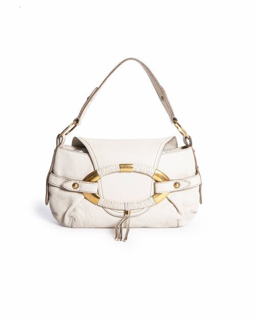 Tod's white leather shoulder bag