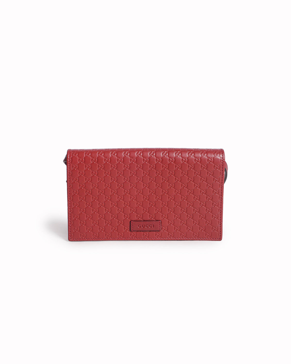 Gucci Red Microguccissima Leather Wallet on Strap