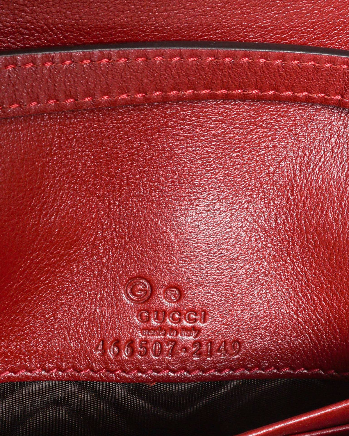 Gucci Red Microguccissima Leather Wallet on Strap