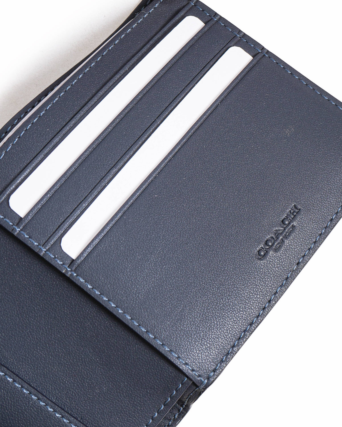 Coach Blue Plaid 3-in-1 Leather Bifold Wallet