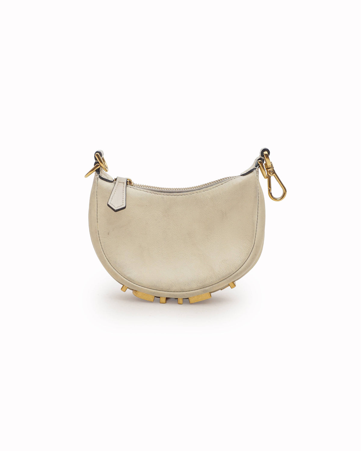 Fendi First Ice White Small Leather Hobo Bag