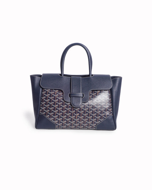Goyard Goyardine Saigon Tote Bag Navy