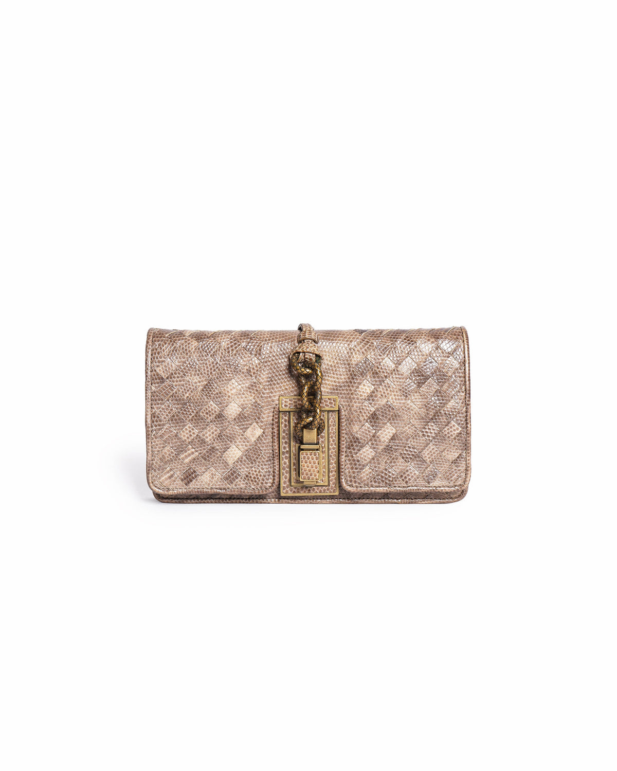 Bottega Veneta Intrecciato Lizard Settantadue Clutch