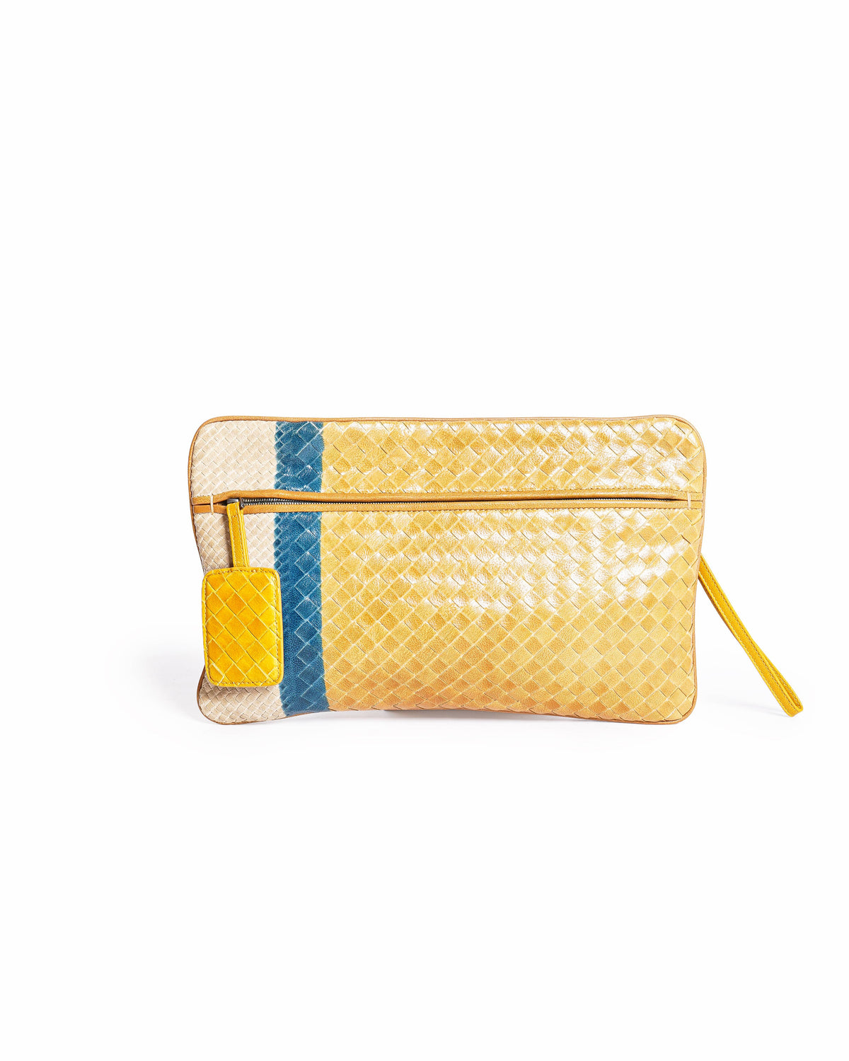 Bottega veneta intrecciato woven leather zip pouch