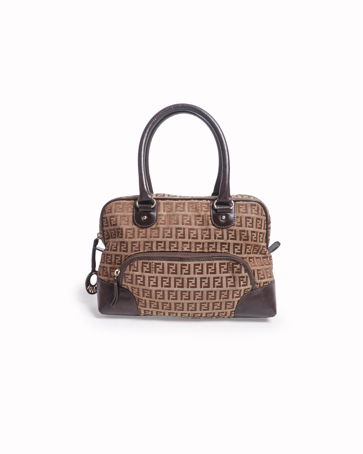 Vintage Fendi Zucca Monogram Canvas Boston Bag