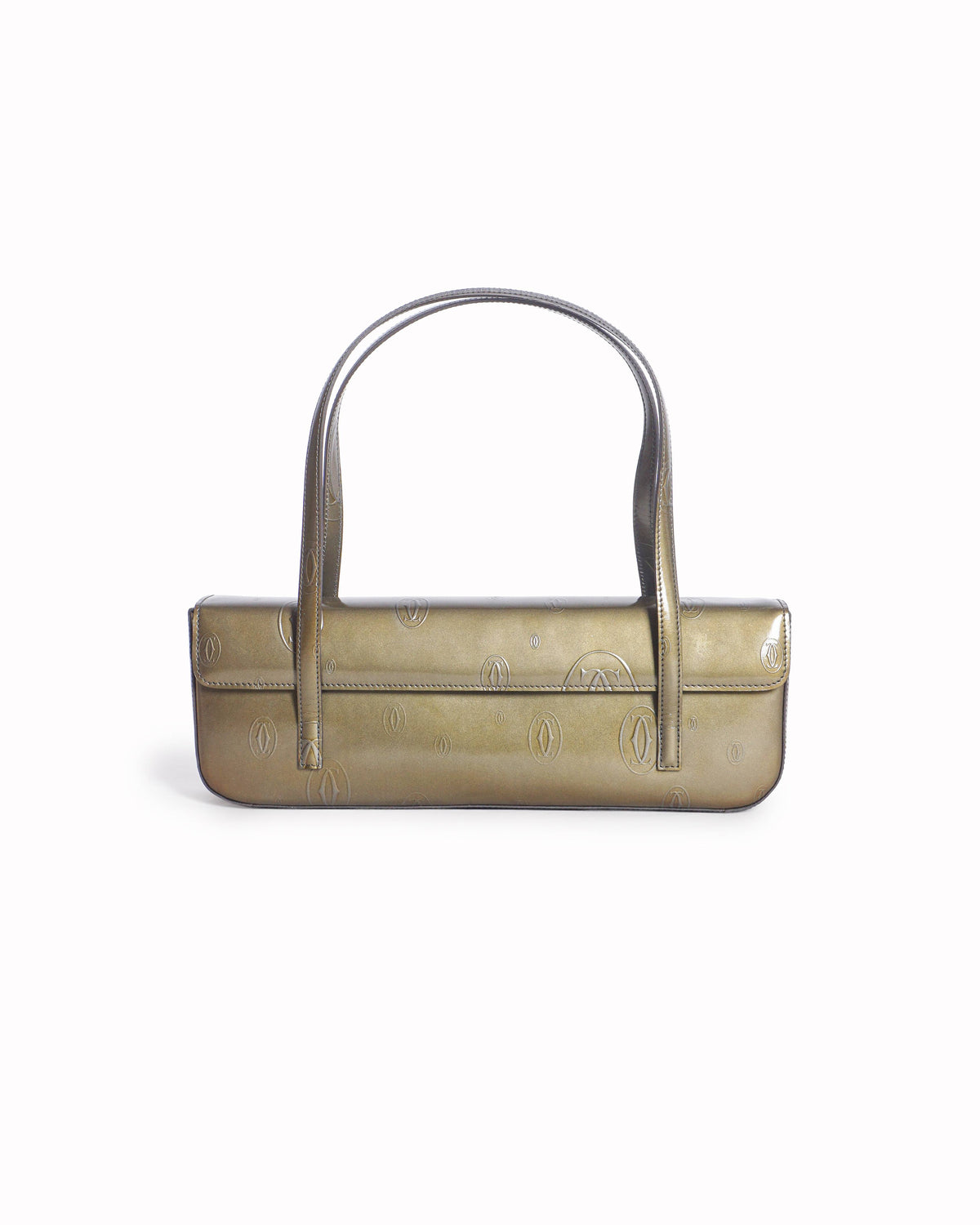 Cartier Metallic Green Happy Birthday Patent Leather Baguette Bag