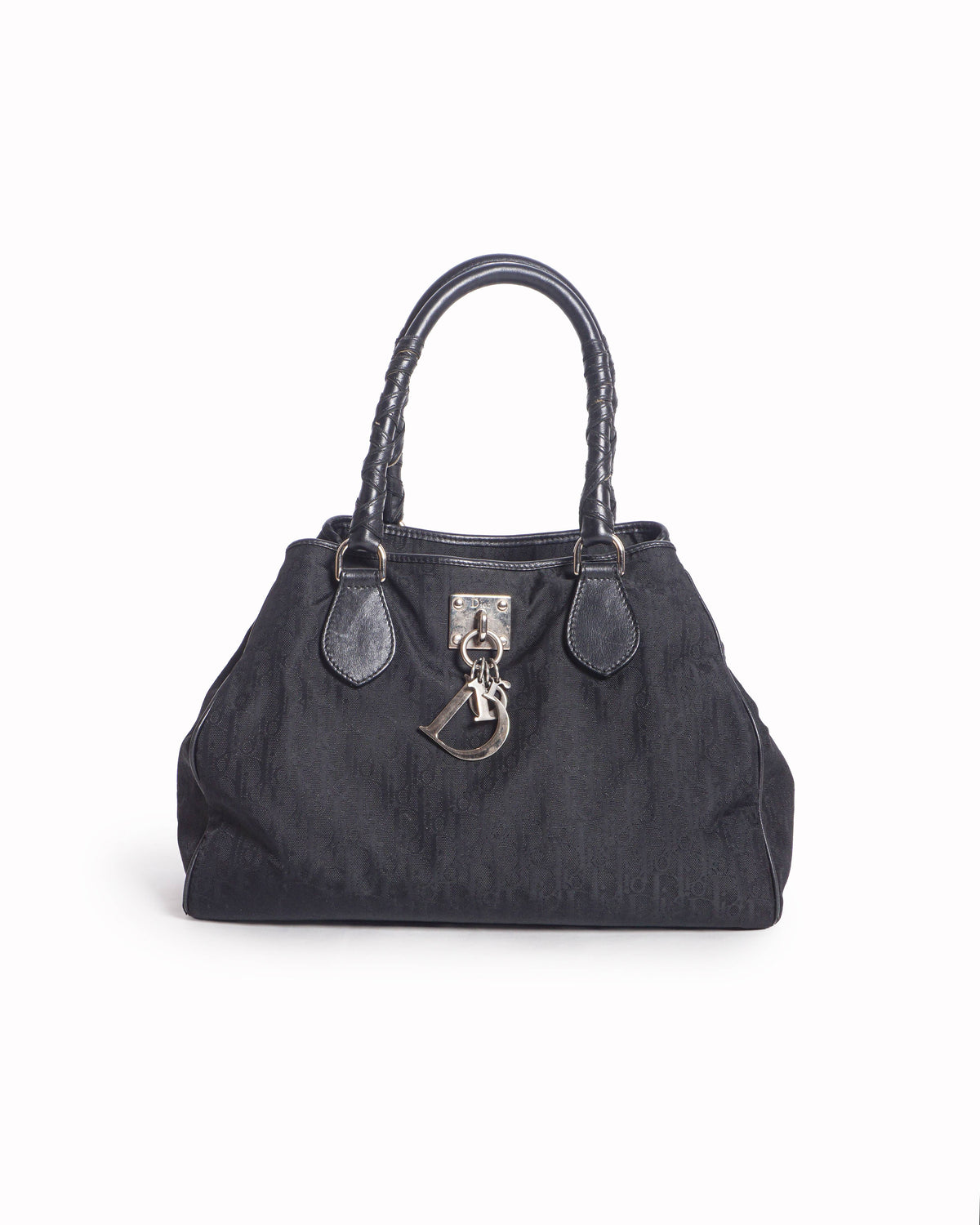 Dior Black Diorissimo Monogram Canvas Charming Satchel Bag