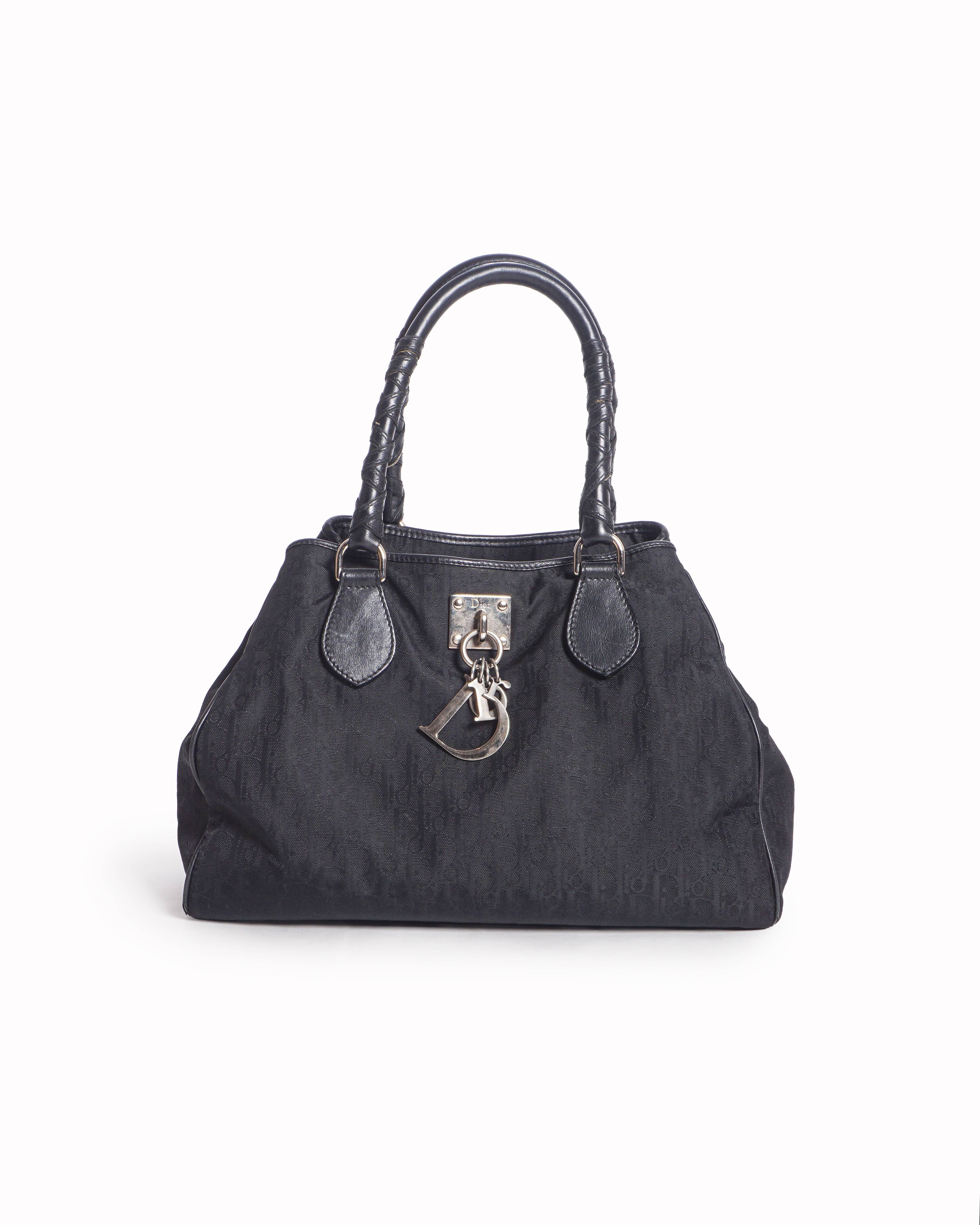 Dior Black Diorissimo Monogram Canvas Charming Satchel Bag