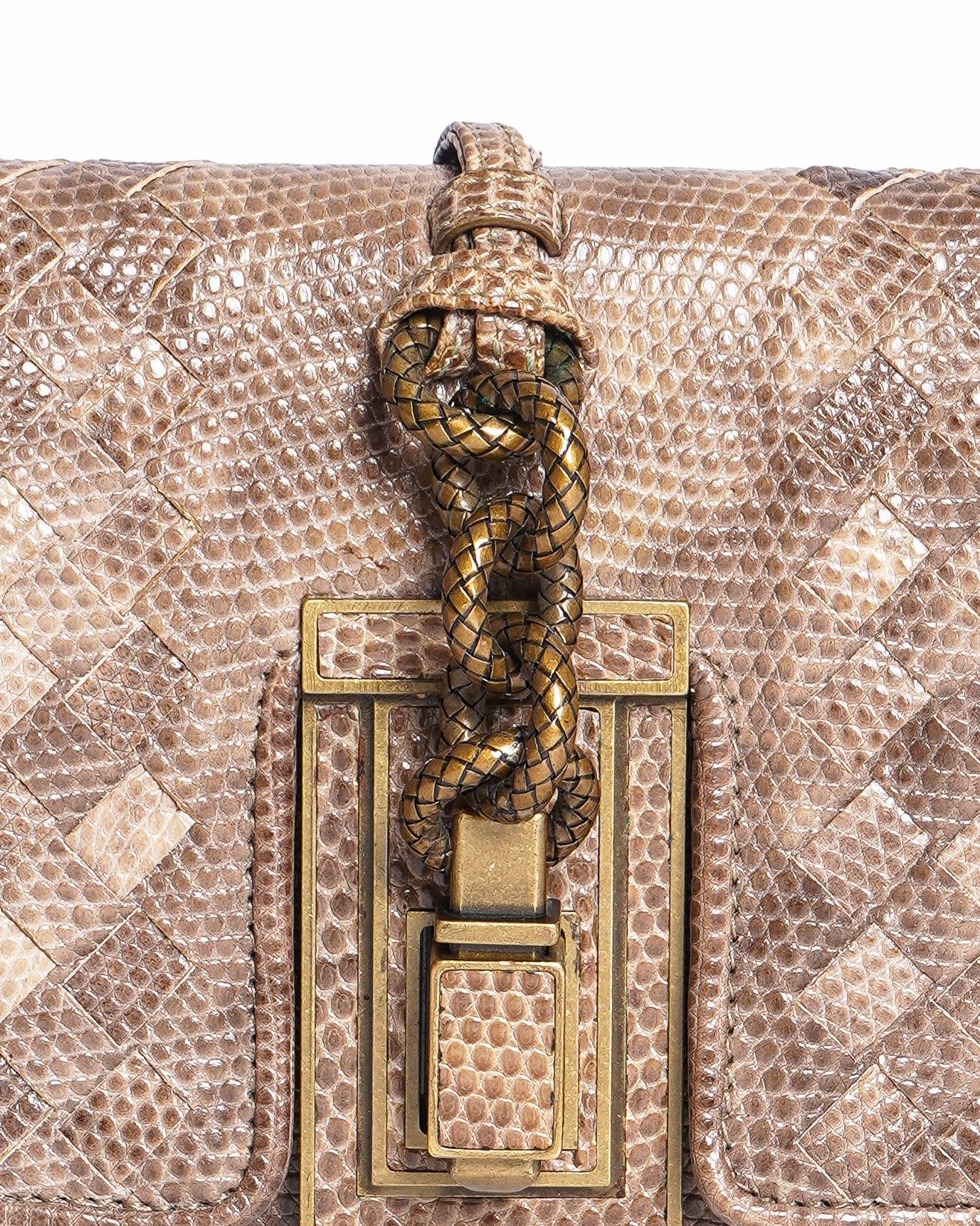 Bottega Veneta Intrecciato Lizard Settantadue Clutch