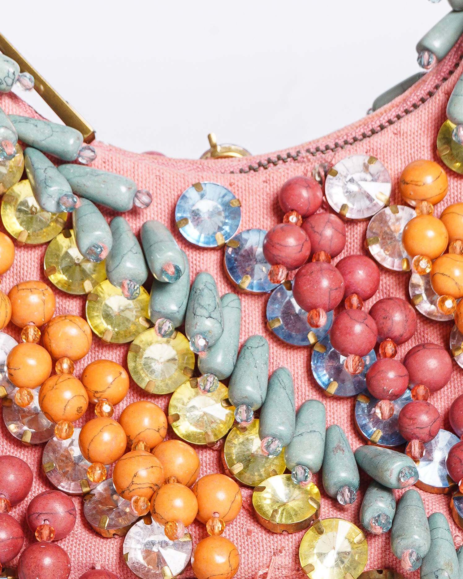 Kurt Geiger Pink Small Chelsea Embellished Hobo Bag