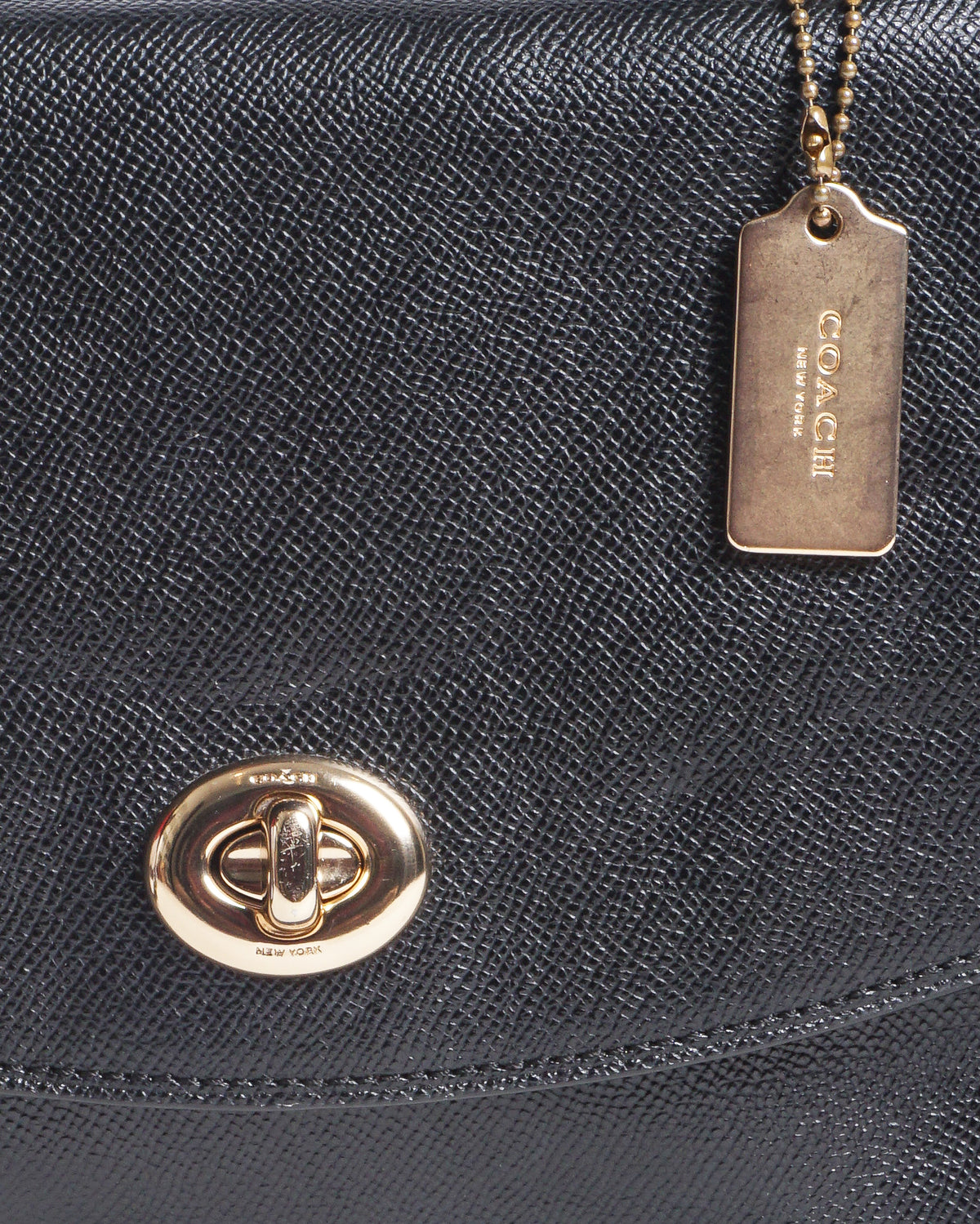 Coach Cassie Black Pebbled Leather Shoulder Bag