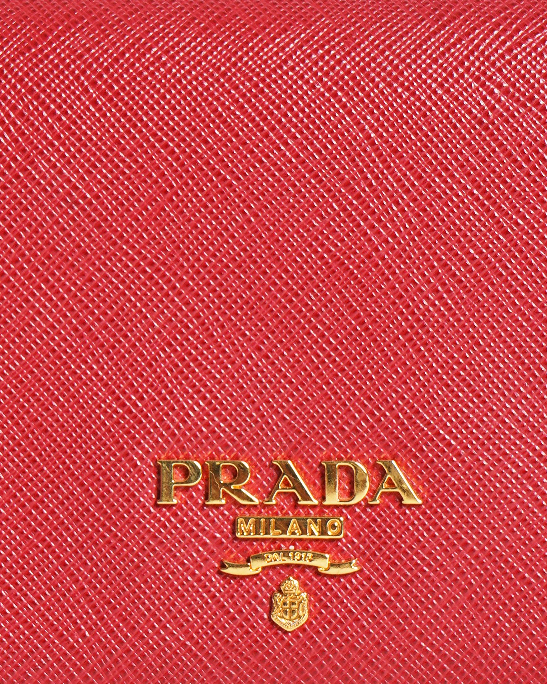 Prada 
Saffiano Mini Bandoliera Crossbody Bag