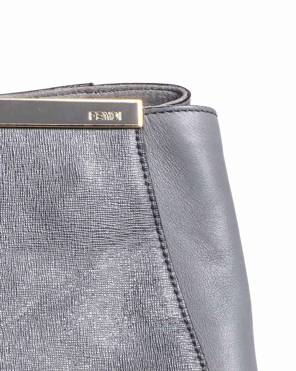 Fendi Vitello Elite Large 2Jours Grey Tote