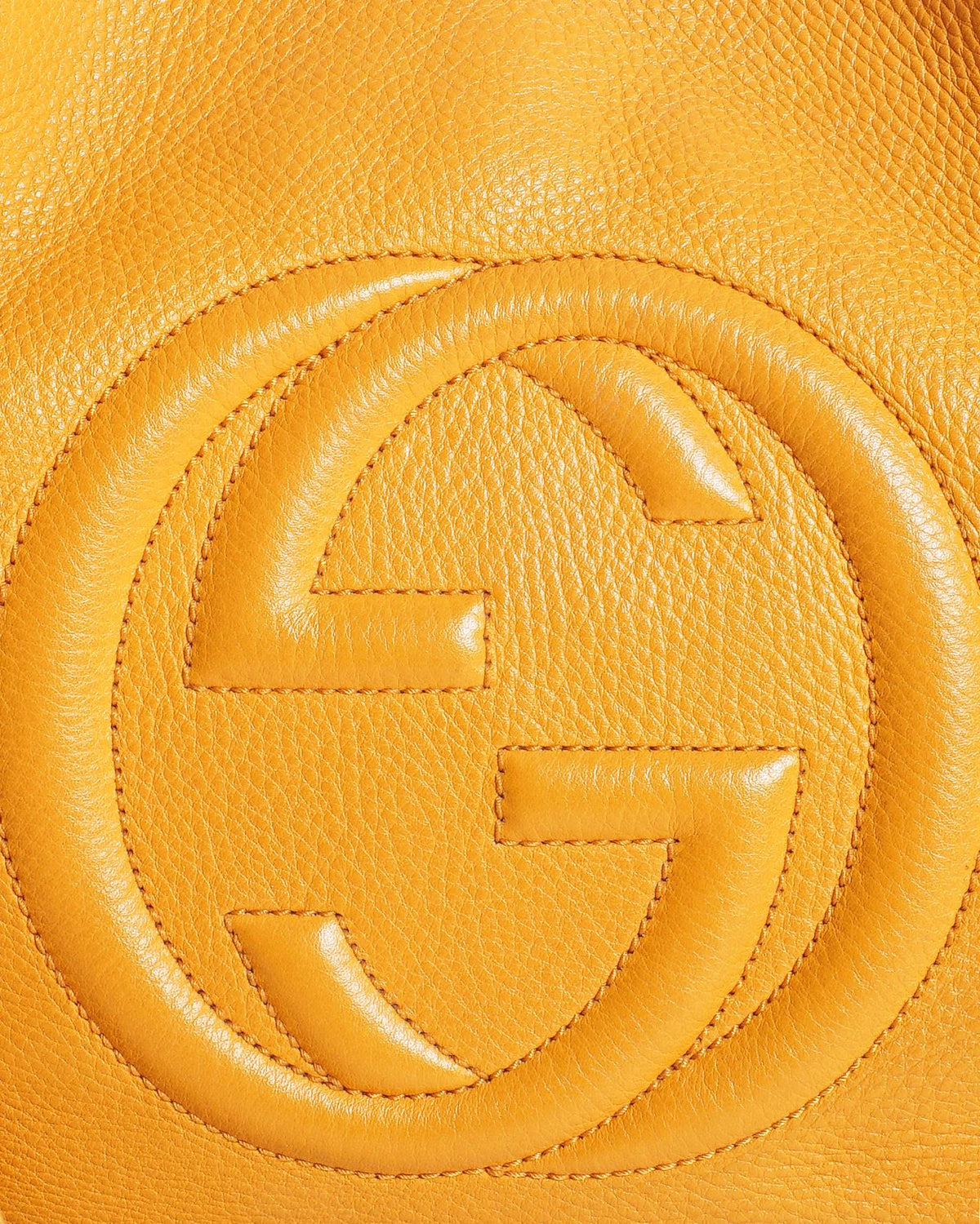 Gucci Orange Grained Leather Medium Soho Chain Tote