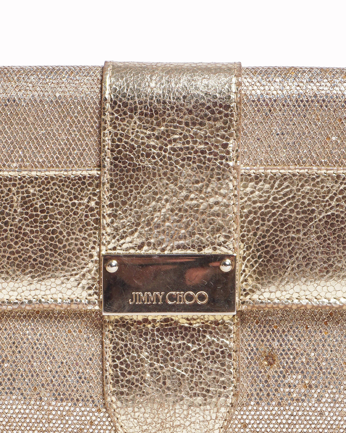 Jimmy Choo Metallic Gold Leather Clutch