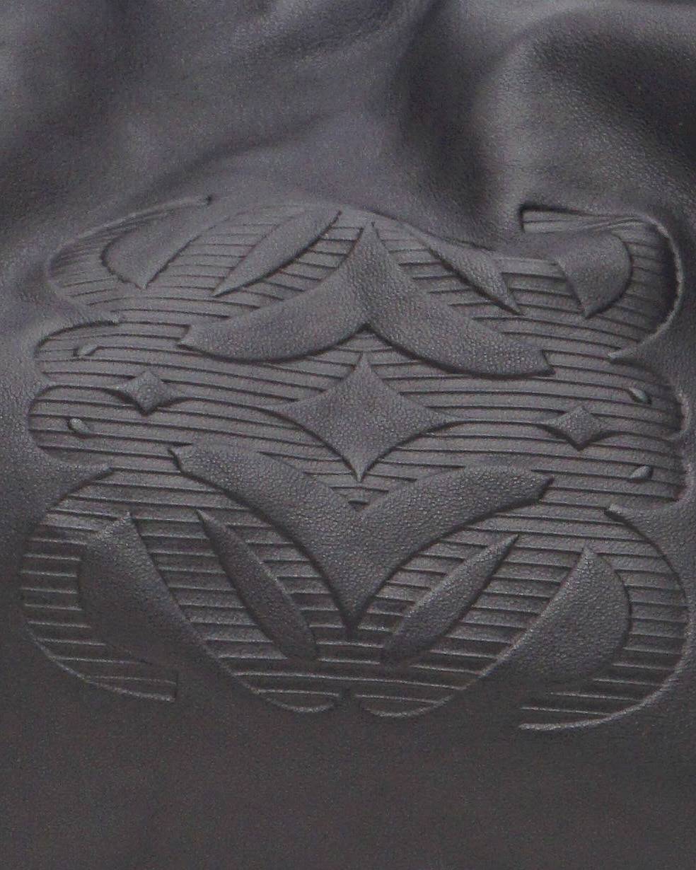 Loewe Black Nappa Leather Embossed Anagram Shoulder Tote Bag