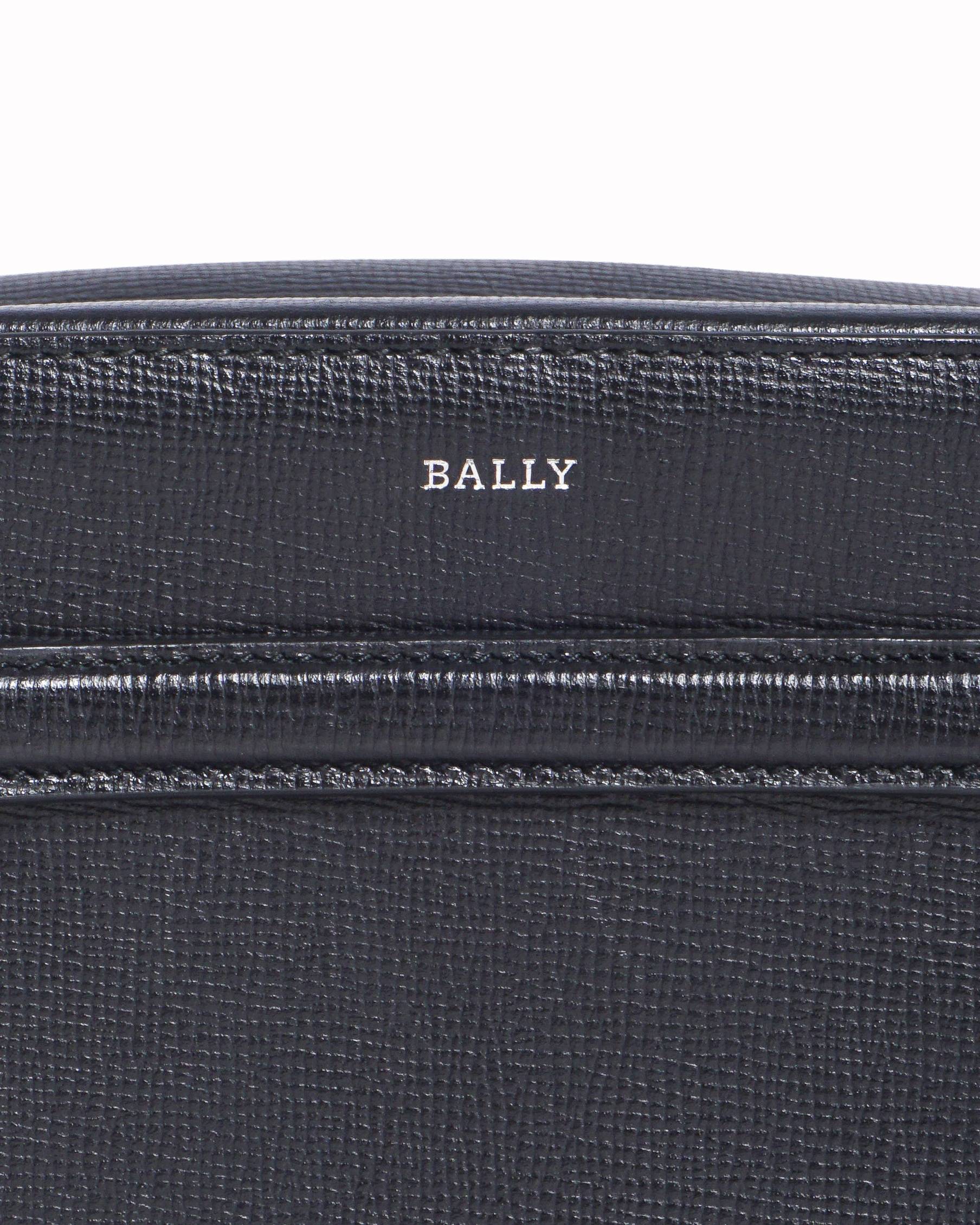 Bally Black Textured Leather Alford Small Crossbody Bag