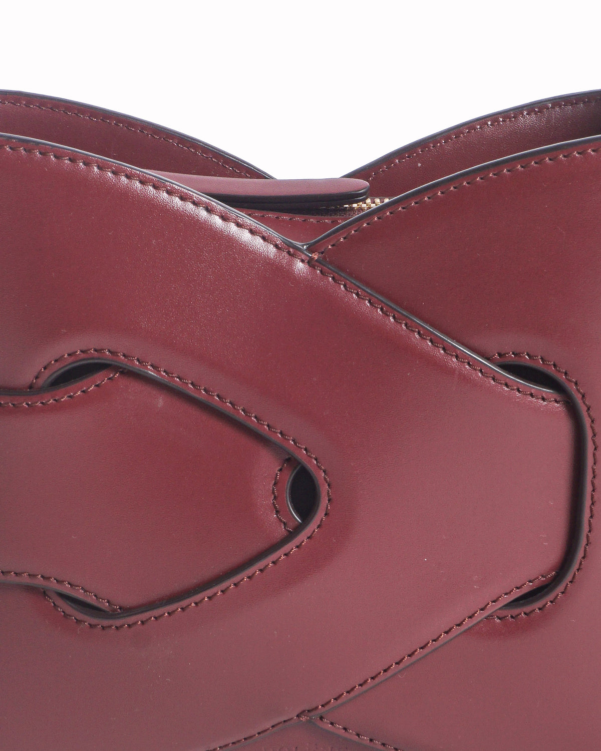 Polène Nodde Burgundy Calf Leather Crossbody Bag