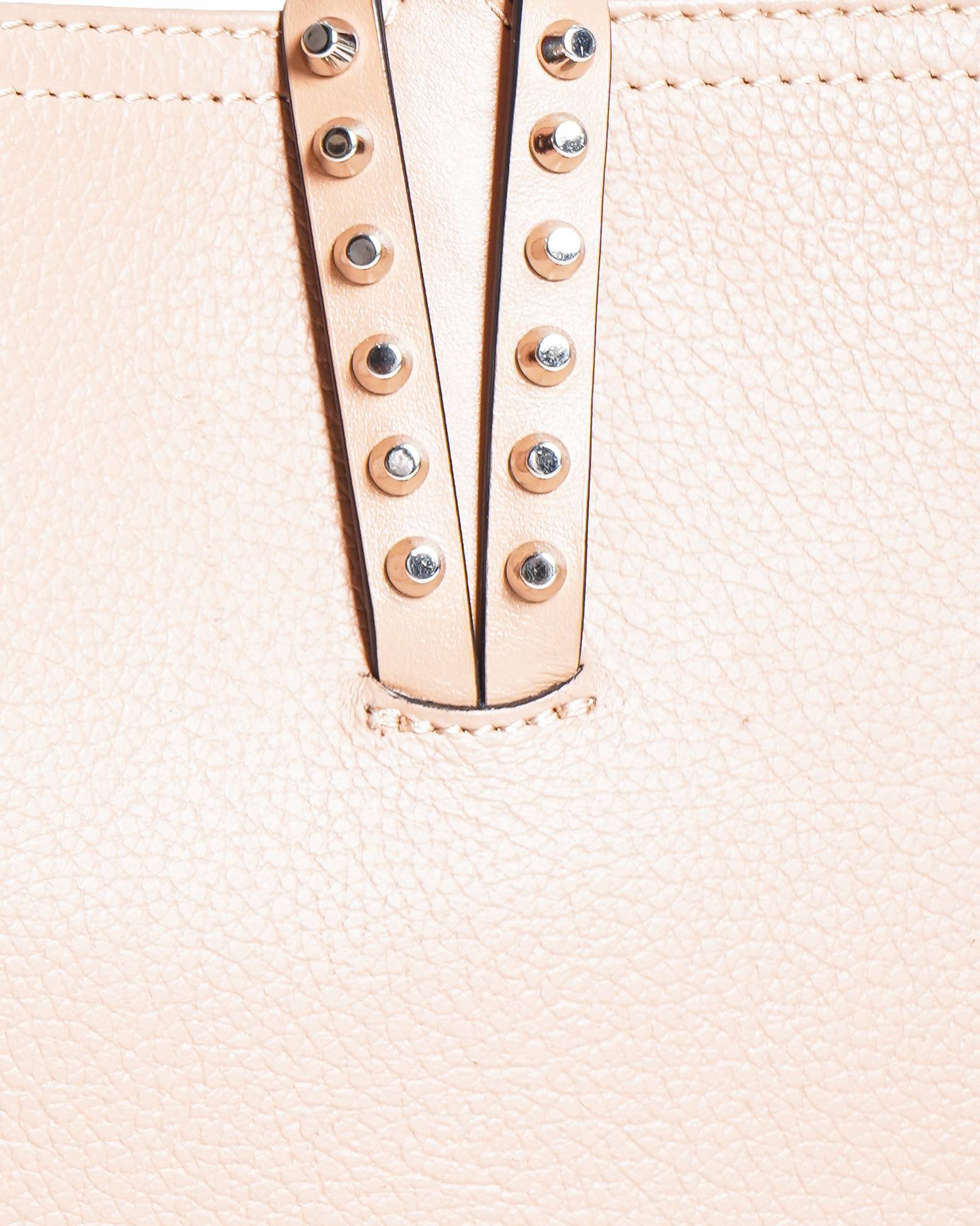 Christian Louboutin Cabata Spiked Beige Leather Tote