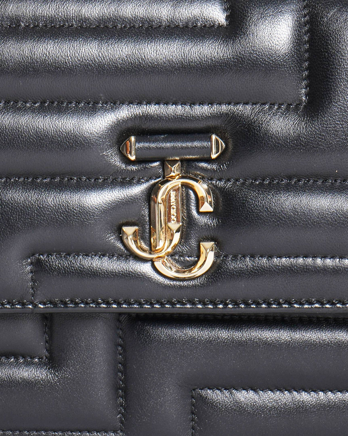 Jimmy choo avenue quad quilted shoulder bag in black