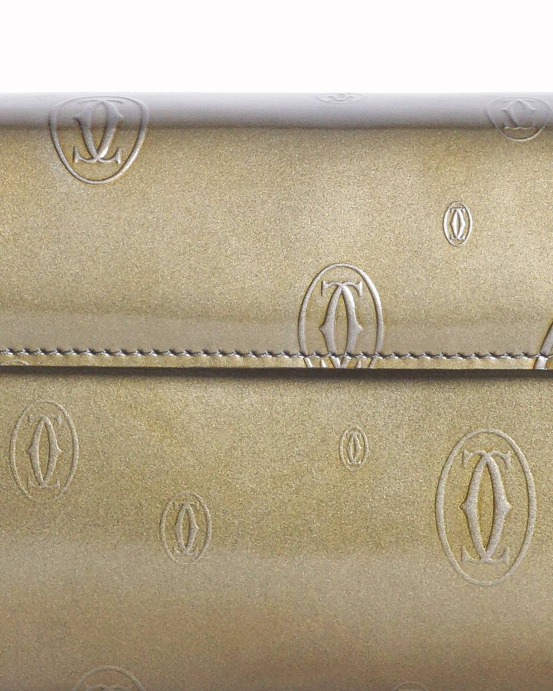 Cartier Metallic Green Happy Birthday Patent Leather Baguette Bag
