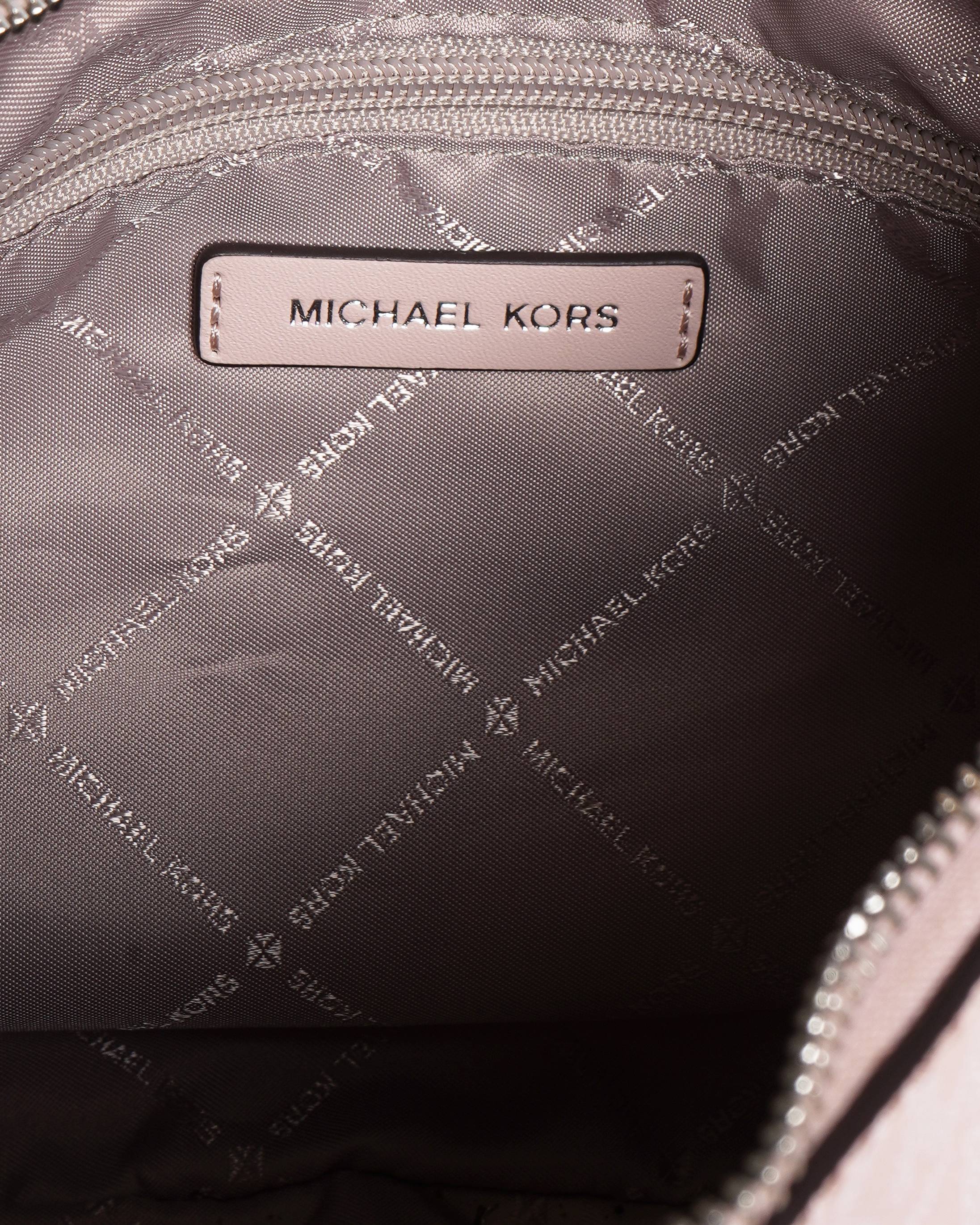 Michael Kors Monogram Cora Hobo Bag In Pink