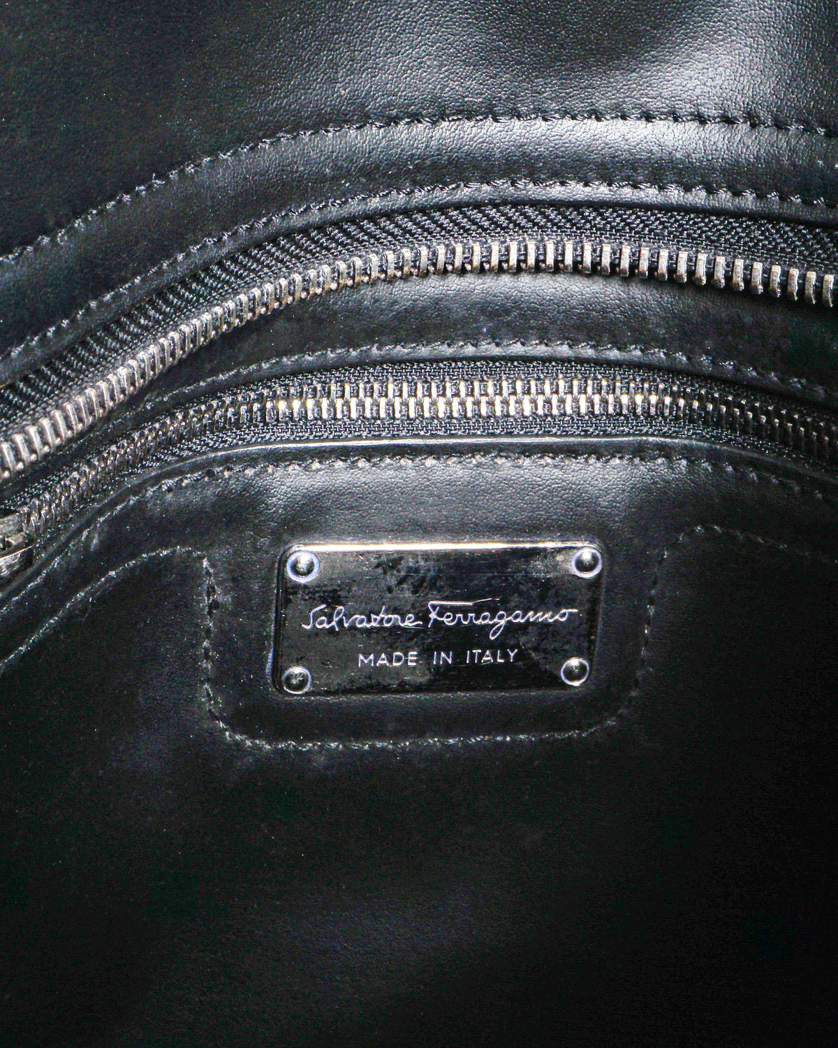 Salvatore Ferragamo Black Leather Nolita Tote Bag